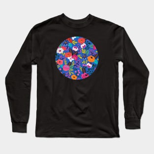 Bright boho hand drawn flower pattern Long Sleeve T-Shirt